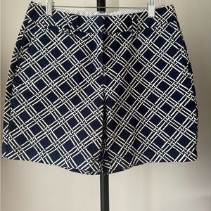 Lands' End Navy and White Patterned Shorts